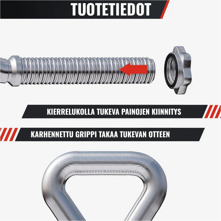 Säädettävä kahvakuulakahva levypainoille, max 50 kg - Image 3