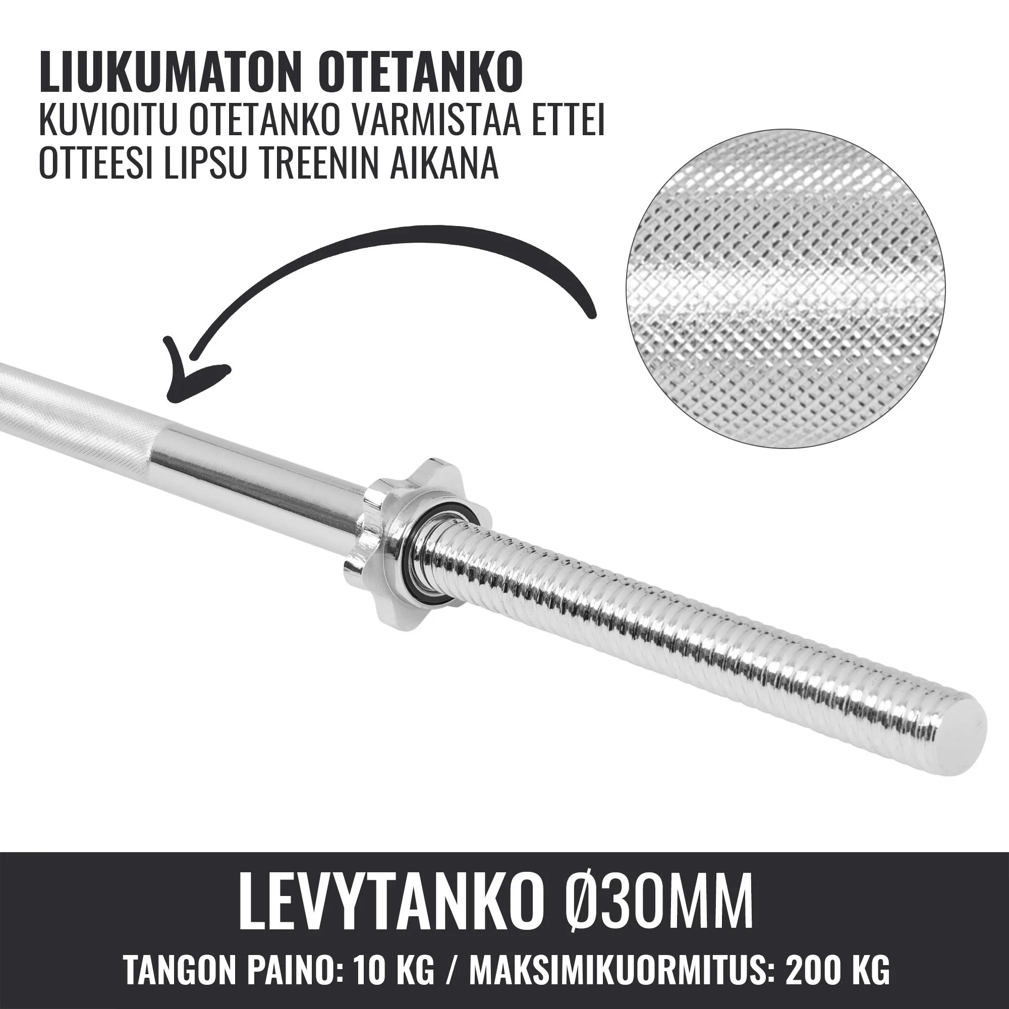Suora levytanko 170 cm kierrelukoilla - Image 4