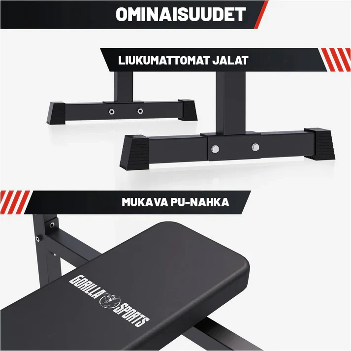 Taitettava painonnostopenkki + 100 kg levytankosarja - Image 4